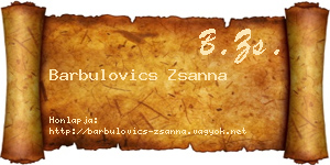 Barbulovics Zsanna névjegykártya